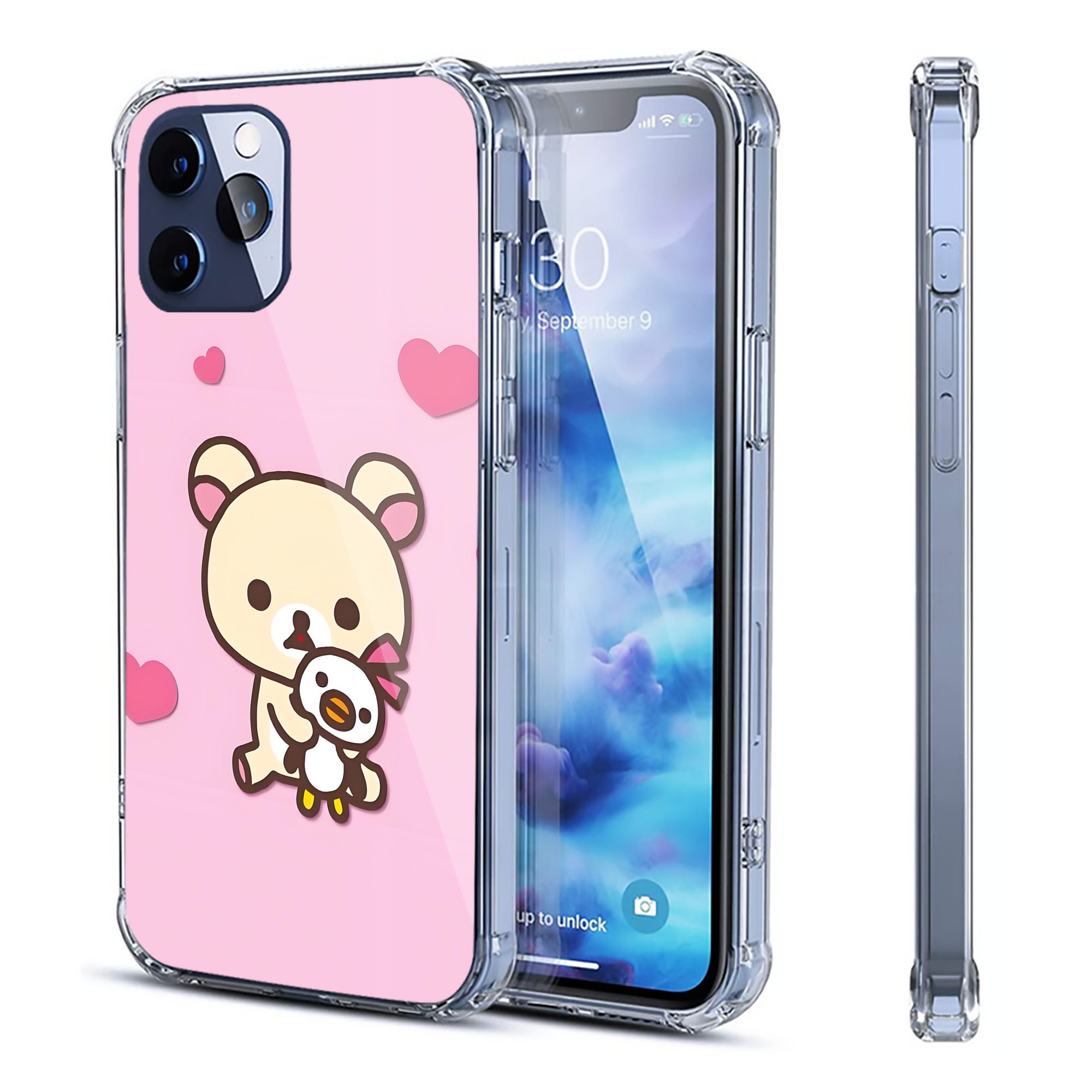 （画像用） リラックマ リラックマ キイロイトリ Rilakkuma Korilakkuma Kiiroitori 【iPhone 12シリーズ対応】透明スマホケース（クリアソフトケース）